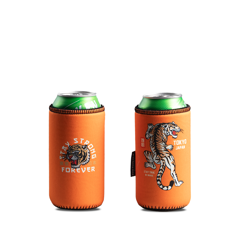 Tattoo Tiger 440ml can sleeve cooler.
