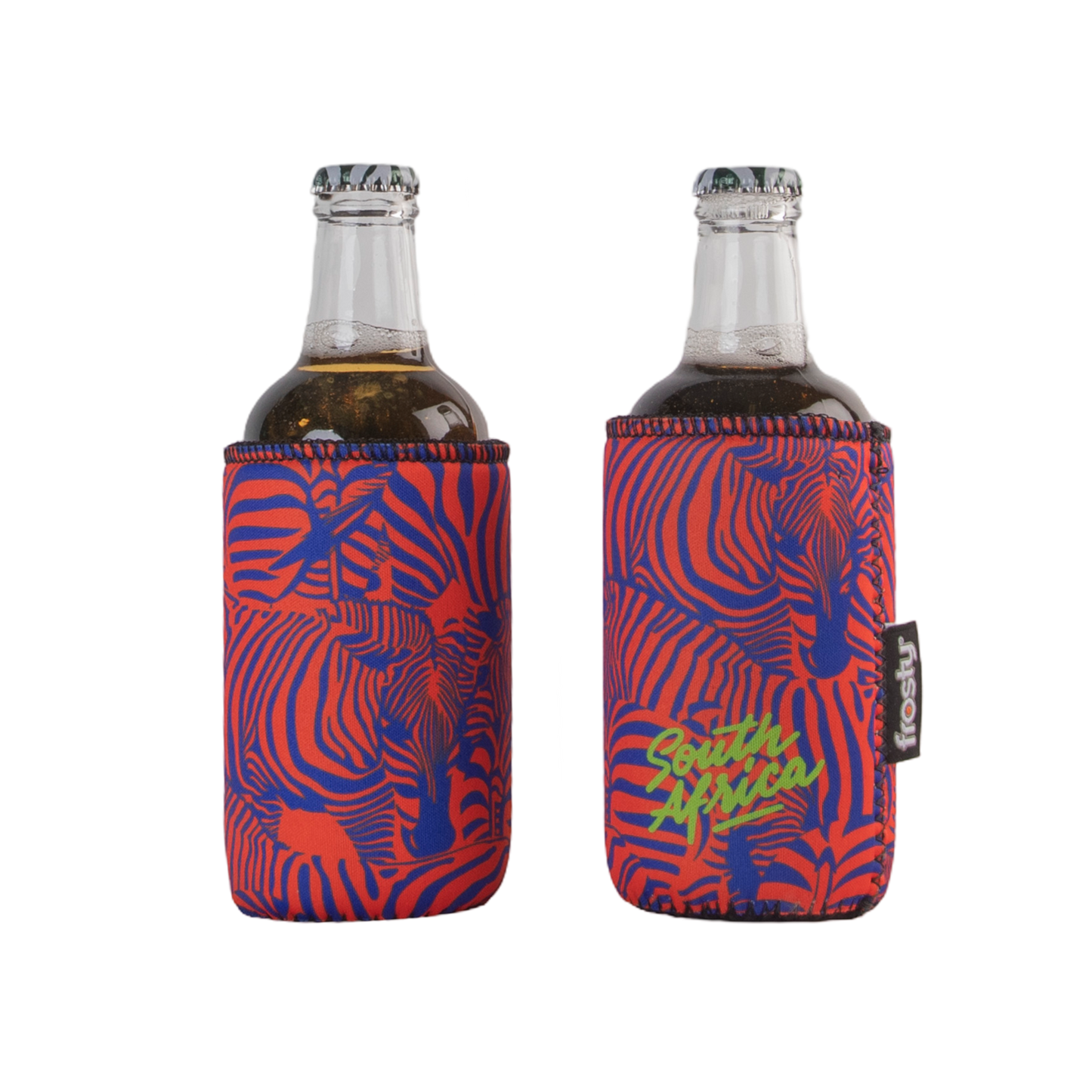 Frosty zebra orange can or bottle cooler sleeve 440ml