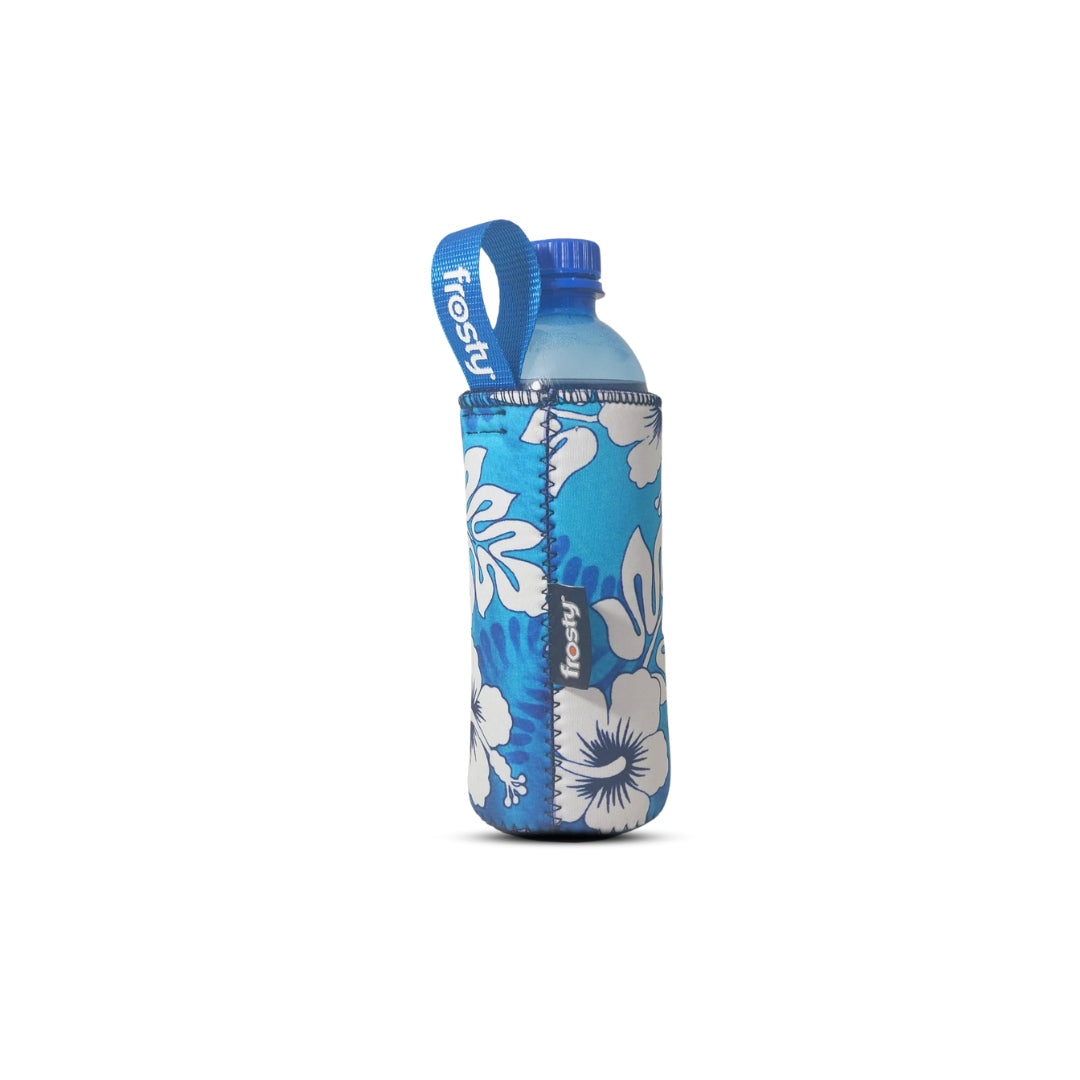 Hibiscus Buddi Bottle water cooler sleeve 500ml with tab handle.