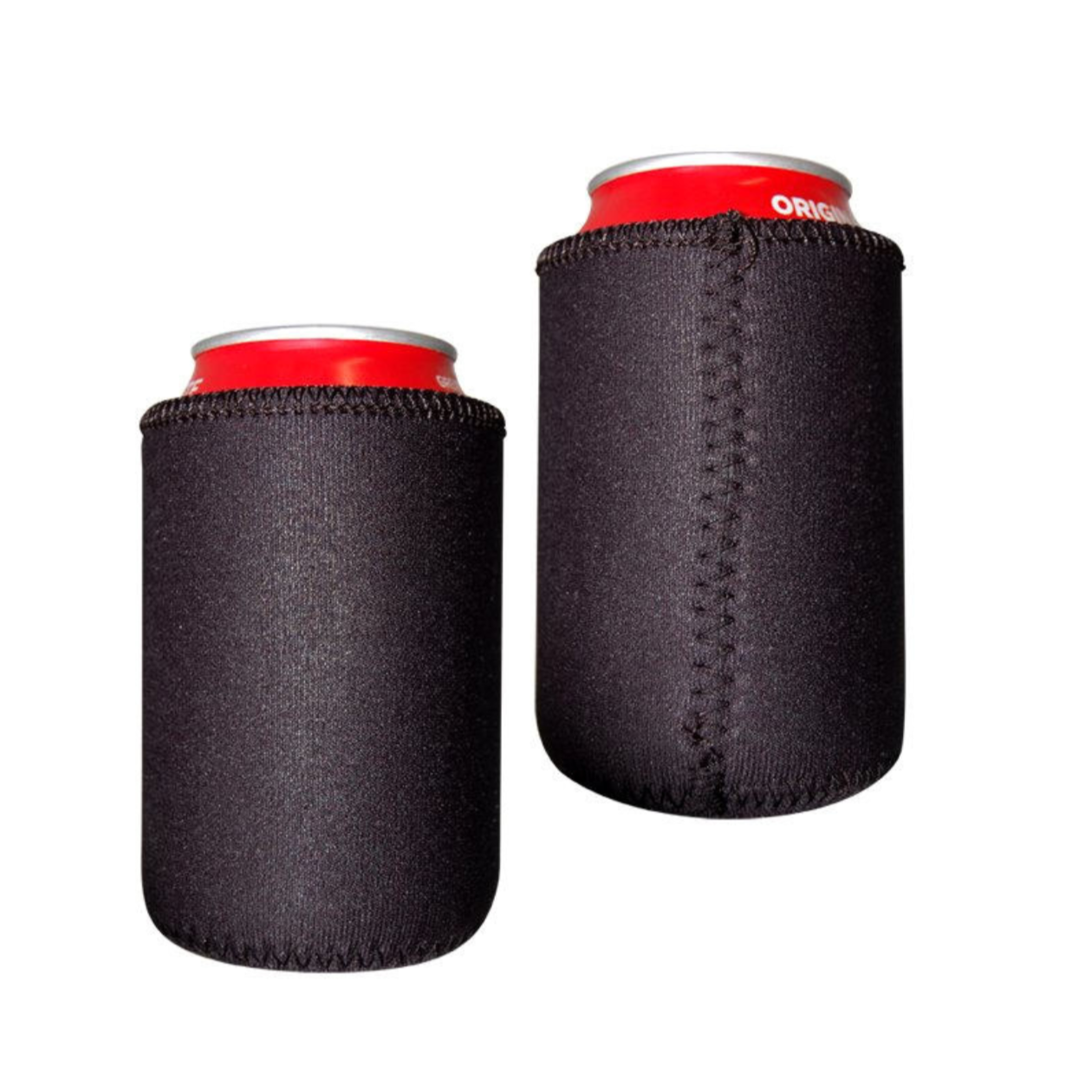 Plain black can cooler.