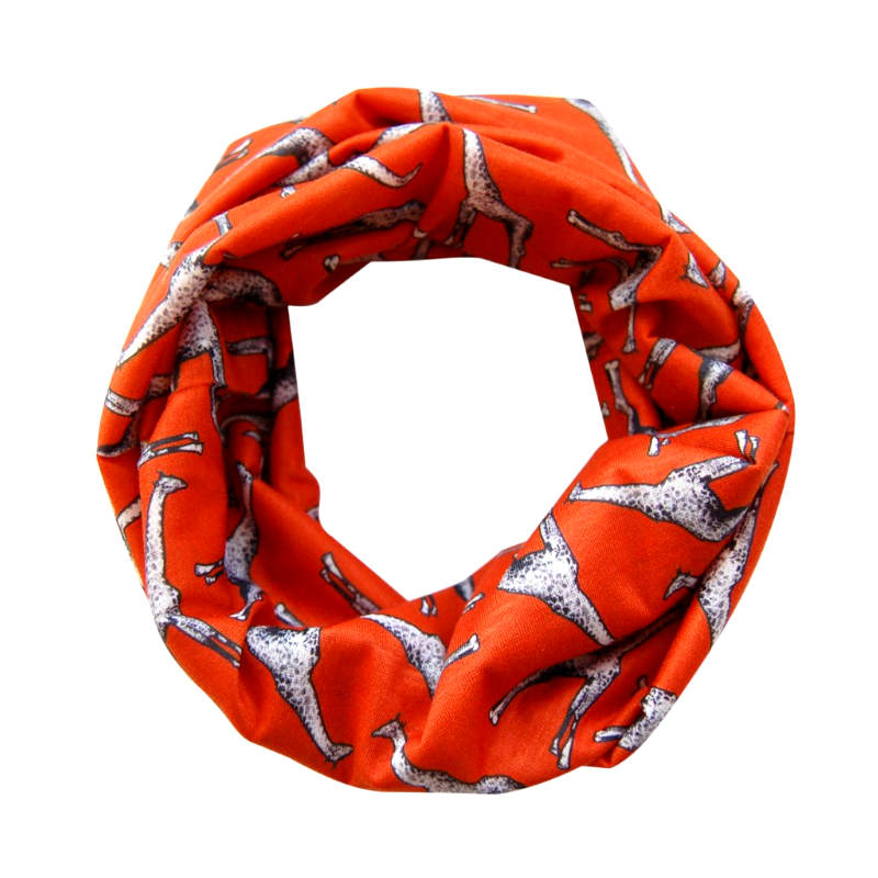Giraffe themed multifunctional headwear.