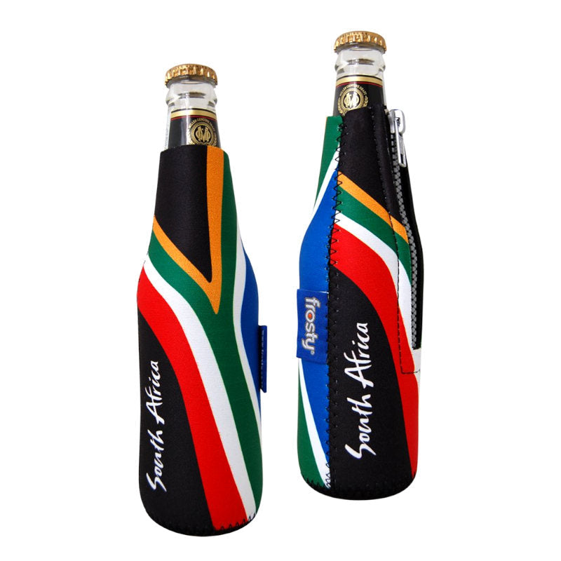 Frosty SA Flag Neoprene Cooler Sleeves.