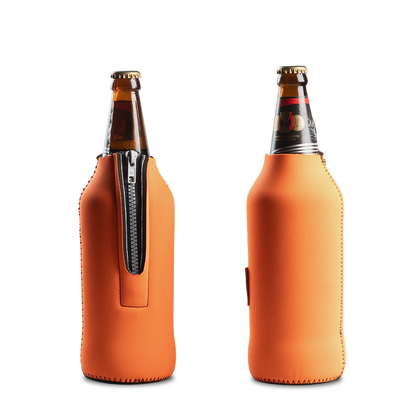 Plain black wine/quart beer cooler with zip