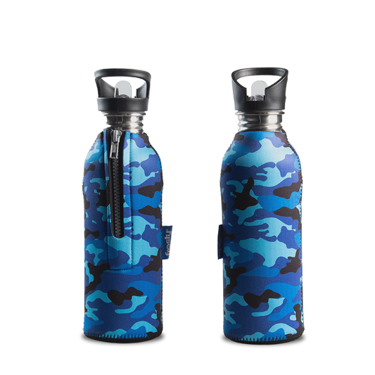 Hydration Cooler with S/Steel Bottle 750ml Camo Blue