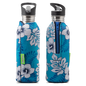 Blue Hibiscus Stainless Steel drink bottle zip cooler sleeve