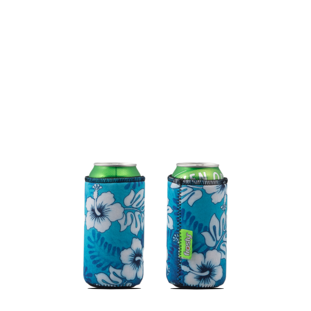Blue Hibiscus can cooler sleeve 440ml