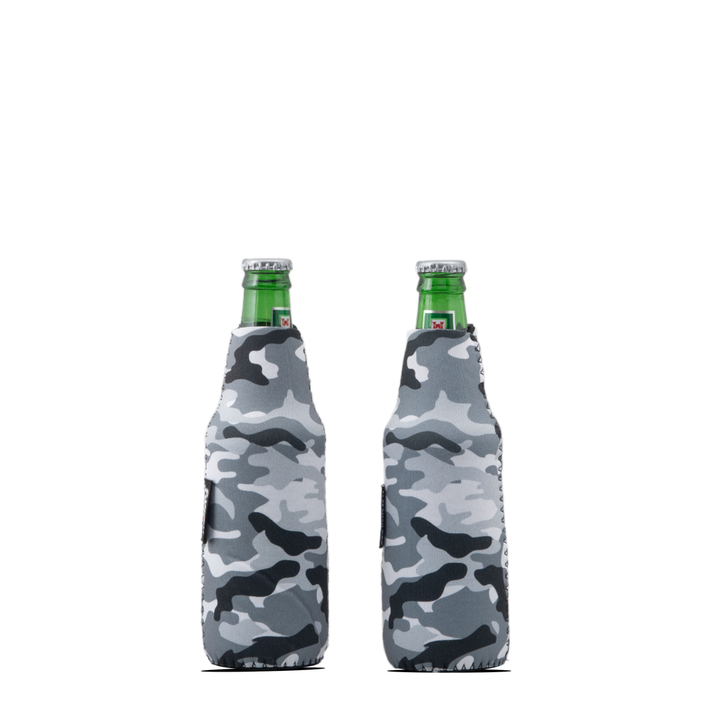Black & White Camo Beer Bottle Sleeve with Zip