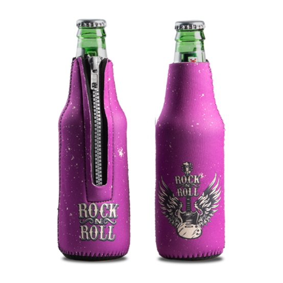 Tattoo Rock 'n Roll Beer Bottle Sleeve with Zip