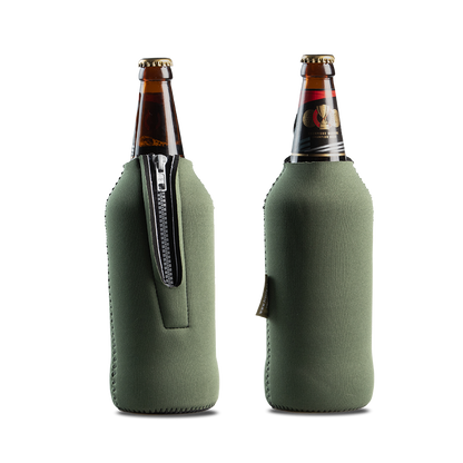 Plain black wine/quart beer cooler with zip