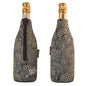 Frosty Zebra Khaki Neoprene Wine Zip Cooler Sleeves