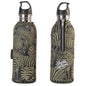 Frosty Zebra Khaki Neoprene Zip Cooler Sleeves with Aluminium Water Bottle