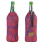 Frosty zebra pink quart beer zipped neoprene cooler sleeve