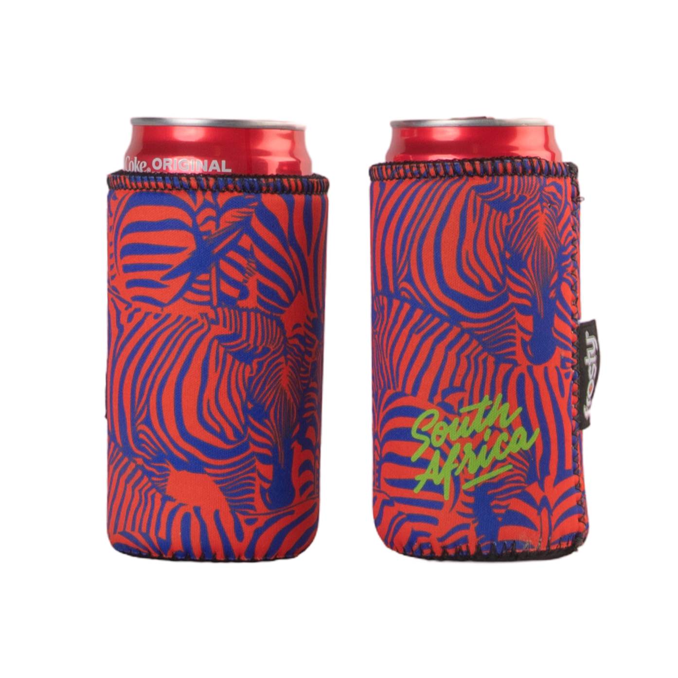 Frosty Zebra Orange 330ml Slim Can Cooler Sleeve