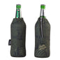 Frosty Zebra Olive Neoprene Quart Zipped Bottle Cooler Sleeve