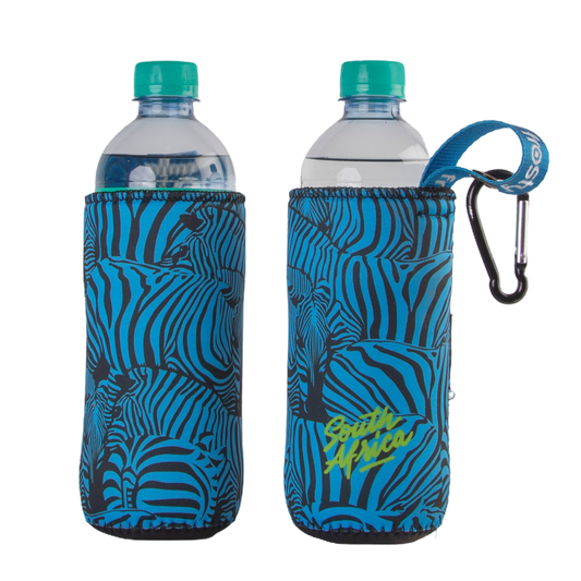 Frosty Zebra Blue Buddy Bottle Neoprene Cooler Sleeve