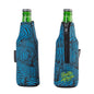Frosty Zebra Blue Neoprene Zipped Beer Bottle Cooler Sleeve