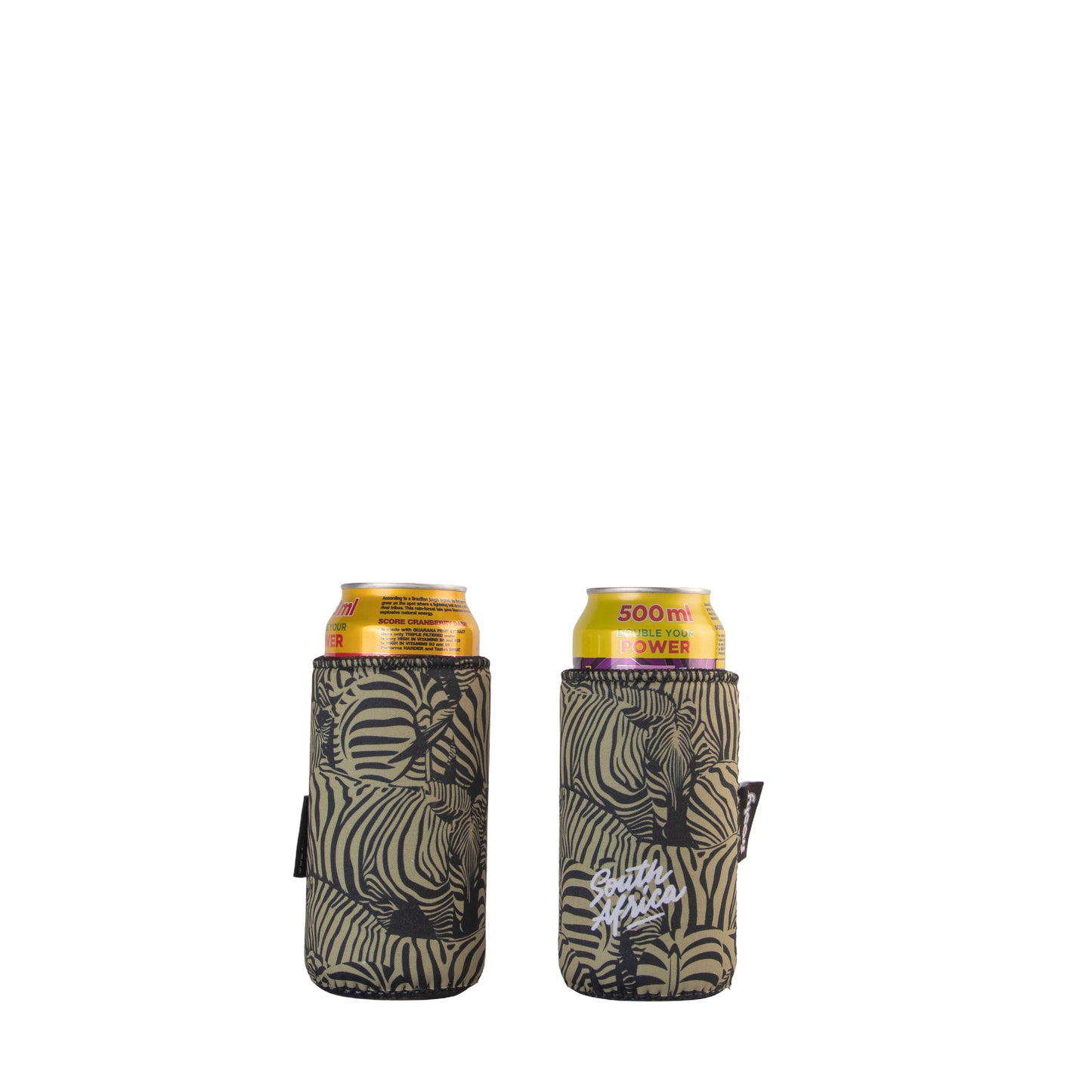 Frosty Zebra Print Neoprene 440ml Can Cooler Sleeve
