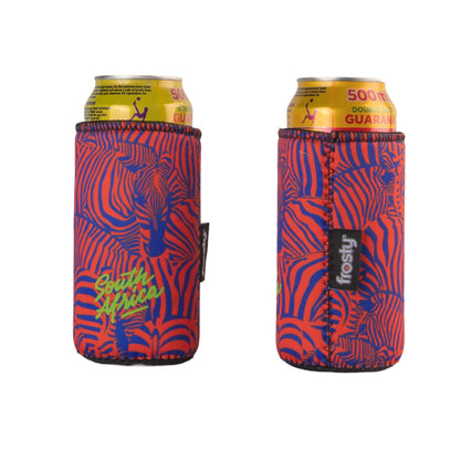 Frosty Zebra Print Neoprene 440ml Can Cooler Sleeve