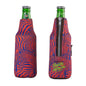 Frosty Zebra Orange Neoprene Zipped Beer Bottle Cooler Sleeve