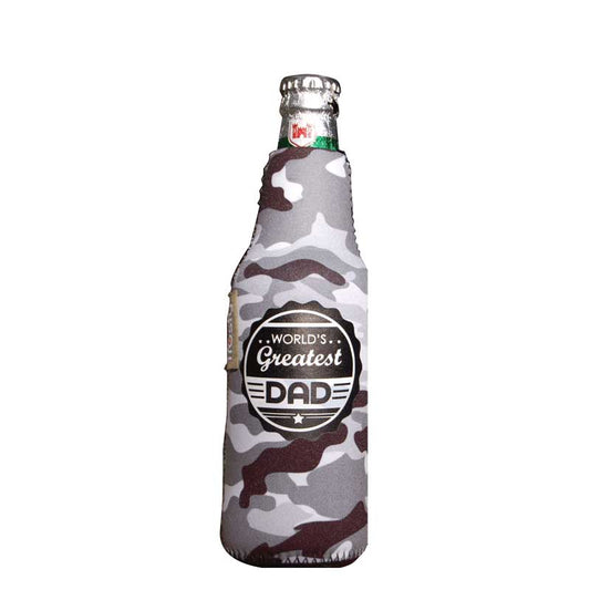 Camo Greatest Dad Beer Bottle Sleeve