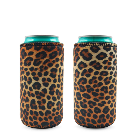 Leopard Print Slim Can Cooler 300ml