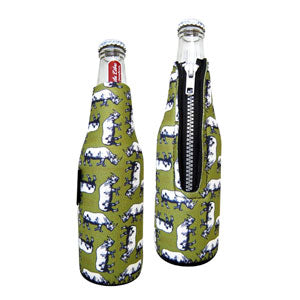 Rhino Beer Bottle Sleeve with Zip
