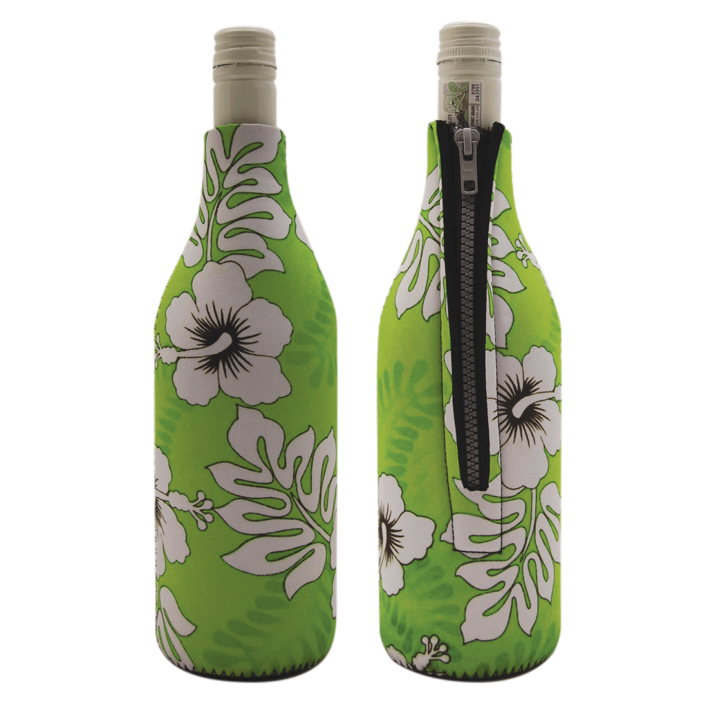 Hibiscus wine cooler sleeve with zip