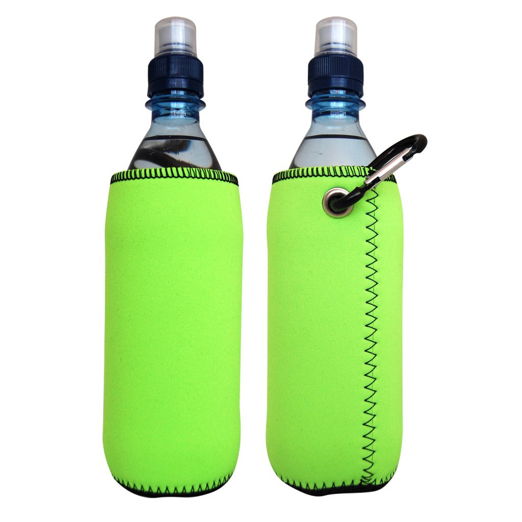Fluoro Lime Water Bottle Sleeve with clip.