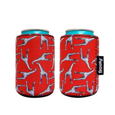 Giraffe themed 330ml neoprene can coolers.