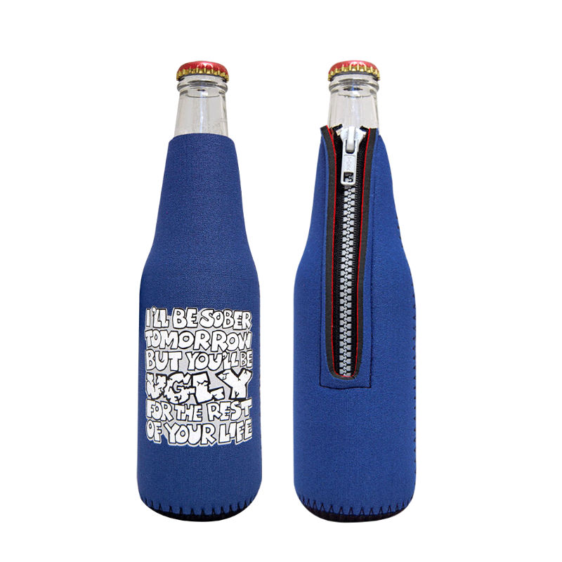I'll be sober tomorrow but you'll be ugly for the rest of your life beer bottle sleeve.