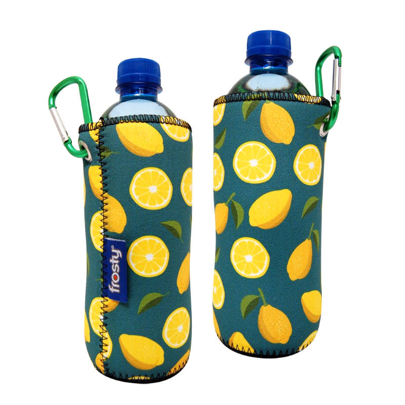 Lemon themed water bottle sleeves.