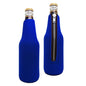 Plain Royal Blue Beer Bottle Sleeve with Zip