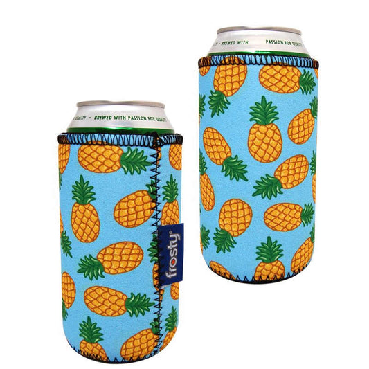 Pineapple themed long tom neoprene can coolers.