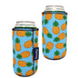 Pineapple themed long tom neoprene can coolers.