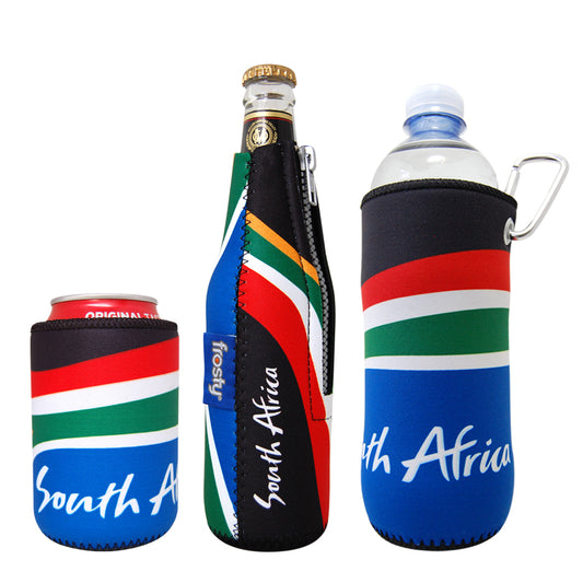 South African flag neoprene cooler set