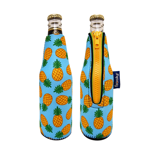 Pineapple Beer Bottle Sleeve with Zip