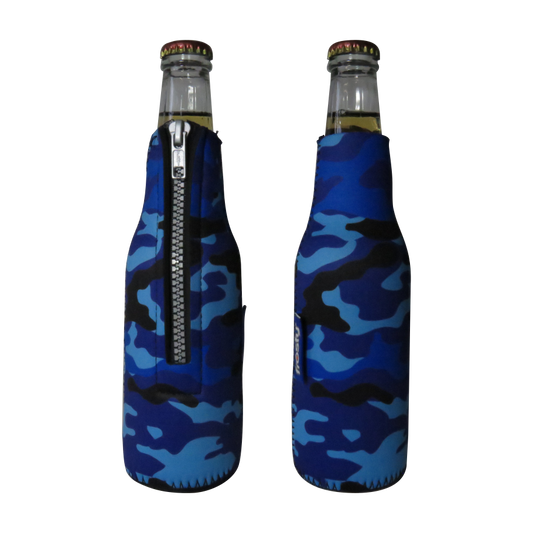 Camo Beer Bottle Sleeve with Zipper